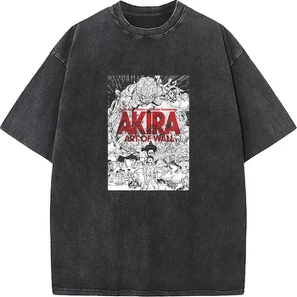 Vintage Summer Clothing Men - T-shirt con stampa grafica Akira Manga,