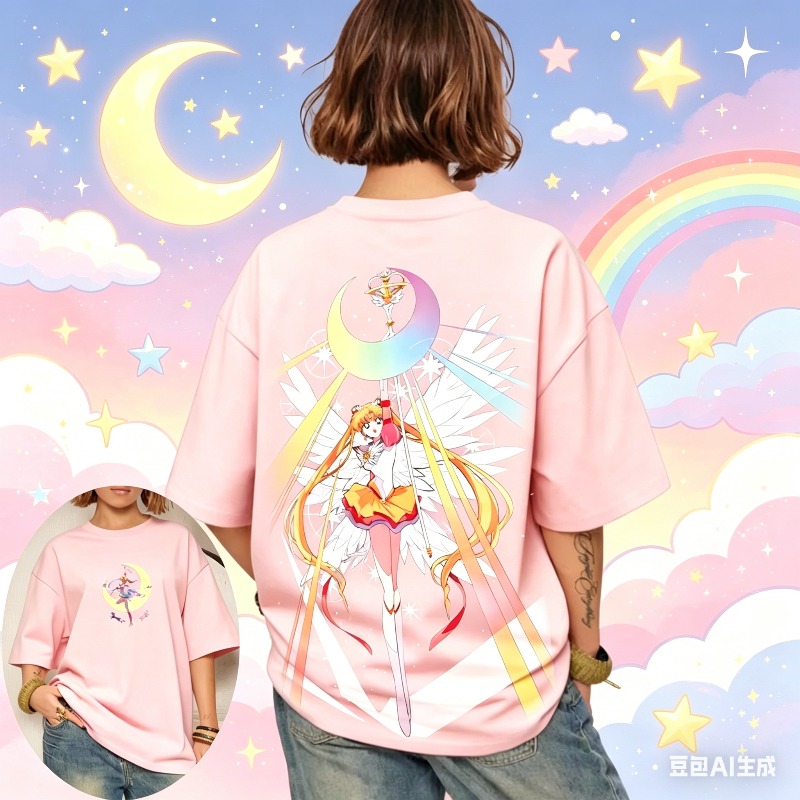 Summer Clothing Trends For Women - Nuova T-shirt Casual Donna/Genitore-Figlio Sailor Moon