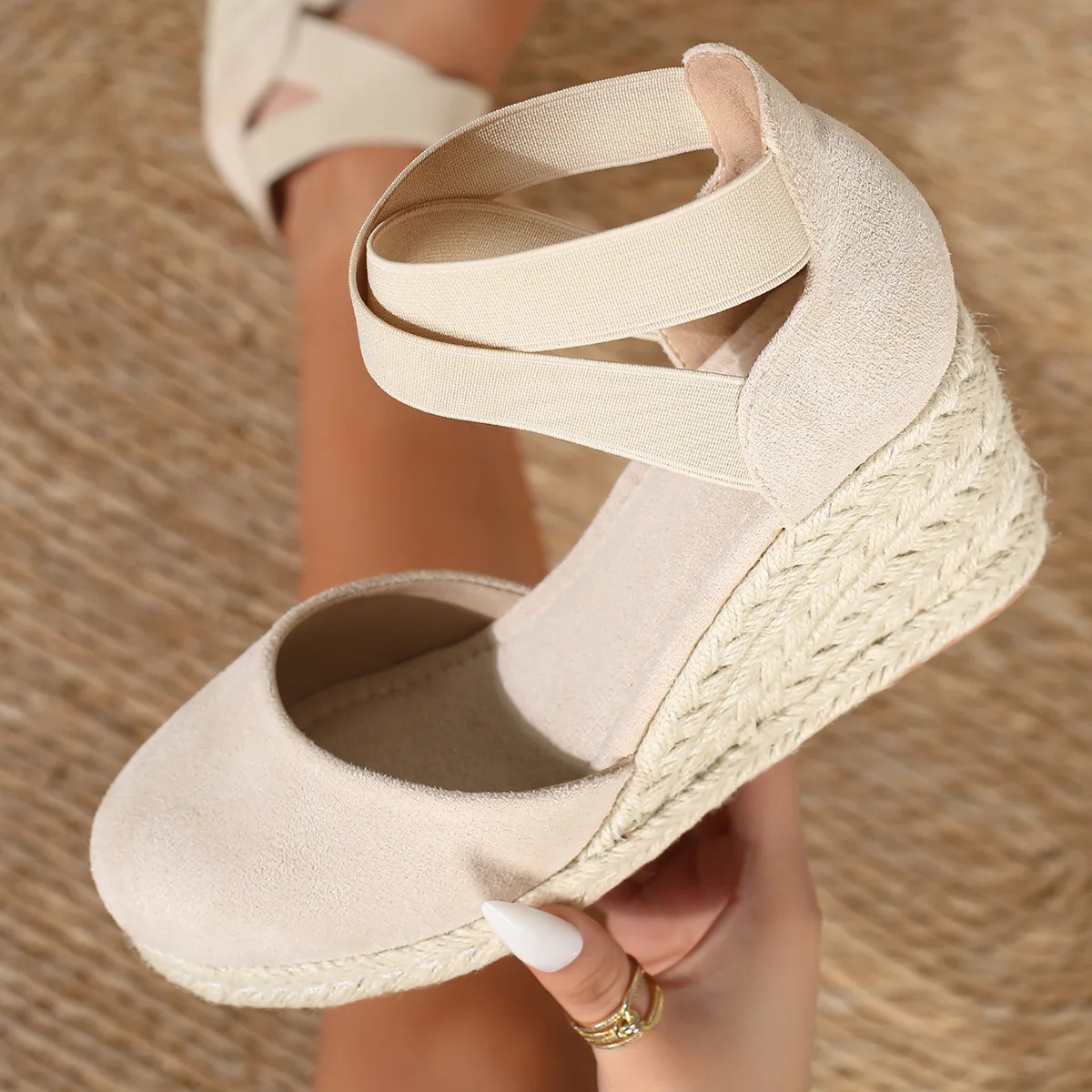 Espadrille Sandal Women - Sandali Espadrillas con Zeppa e Cinturino