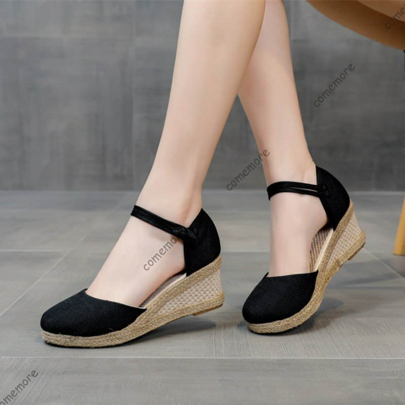 Espadrille Sandal Women - Comemore Sandali Tacco Alto Calzature Estive