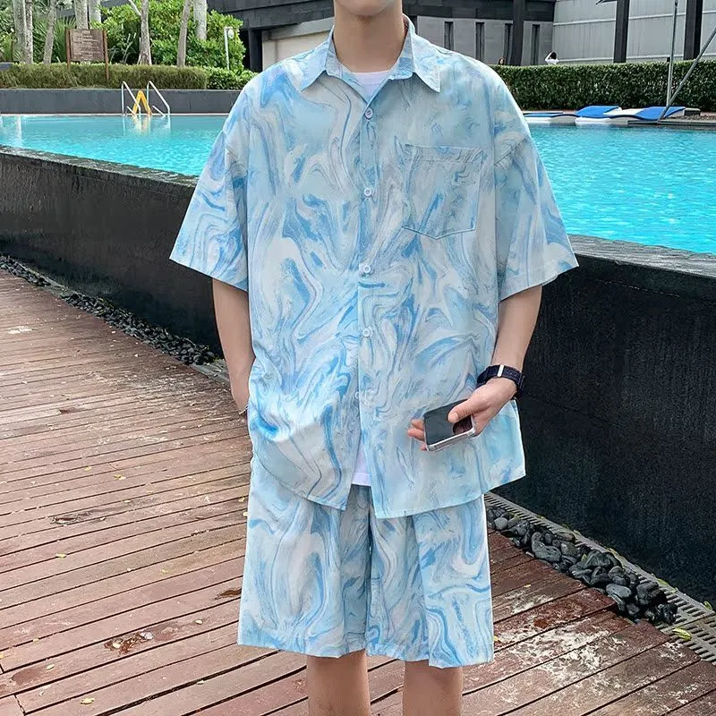 Beach Shirt Hawaiian - Completo da uomo hawaiano tie-dye da