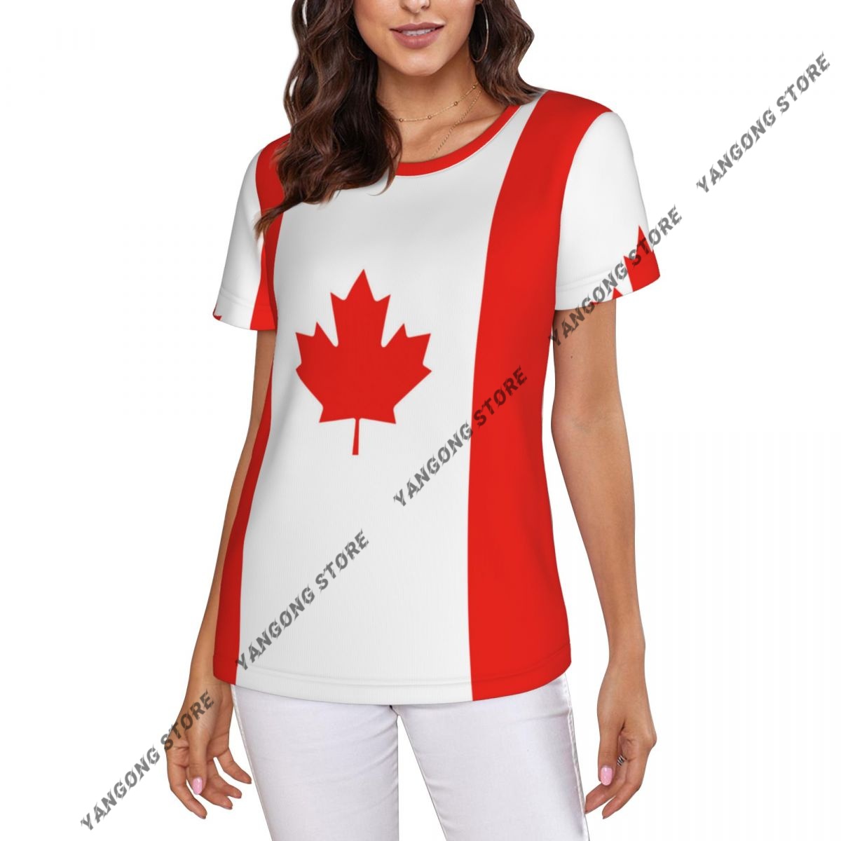Summer Clothing Women Canada - T-shirt da donna Canada Bandiera canadese