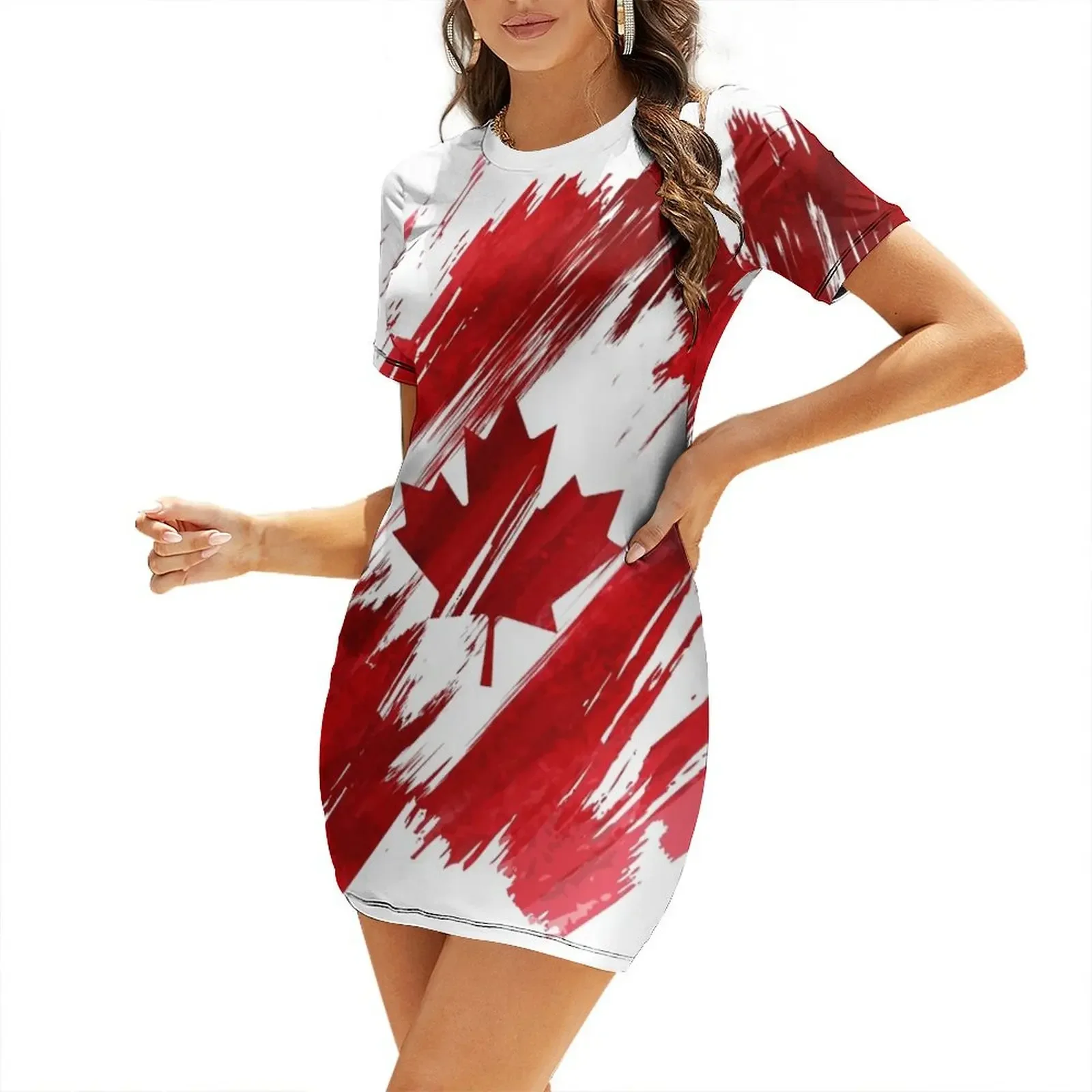 Summer Clothing Women Canada - Abito a maniche corte Canada, eleganti