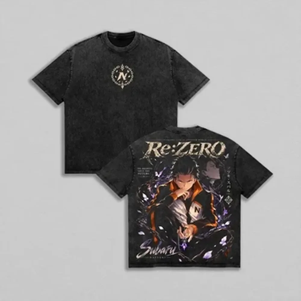 Vintage Summer Clothing Men - T-shirt Anime Re:Zero di Natsuki Subaru,