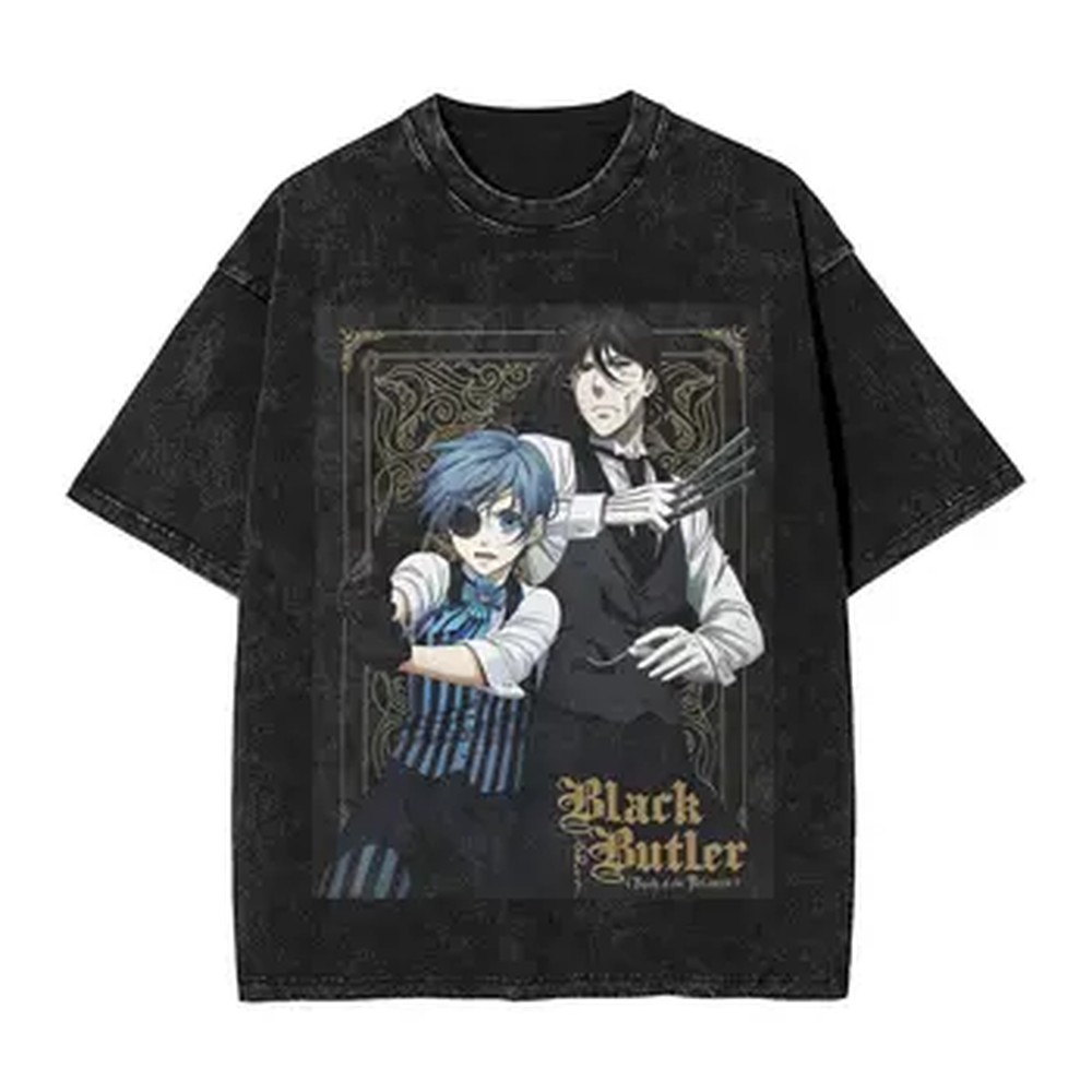 Vintage Summer Clothing Men - T-shirt con grafica Anime Black Butler