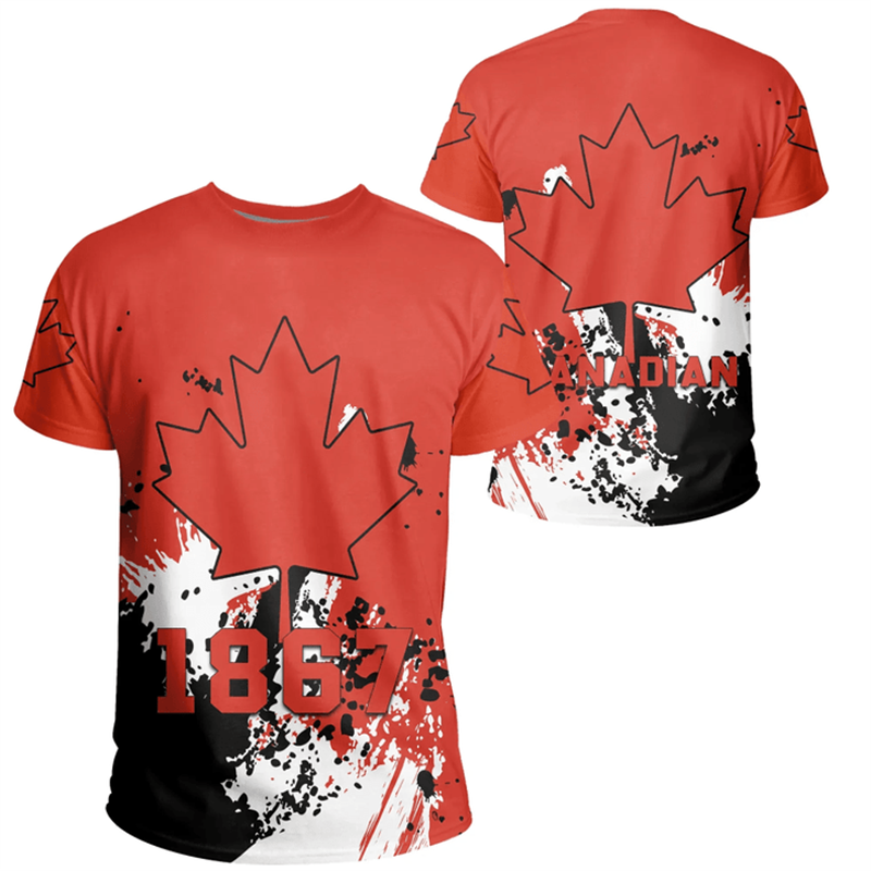 Summer Clothing Women Canada - Canada Day T-shirt bandiera canadese emblema