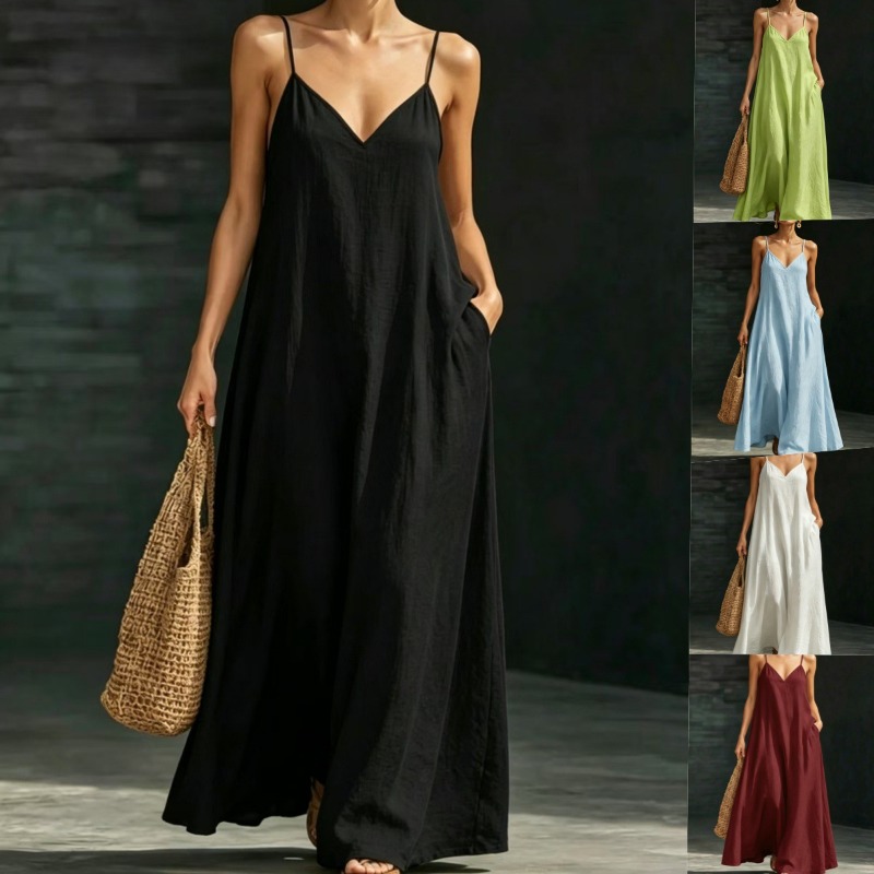 Summer Clothing Colors - Abito Lungo da Donna Monocolore con