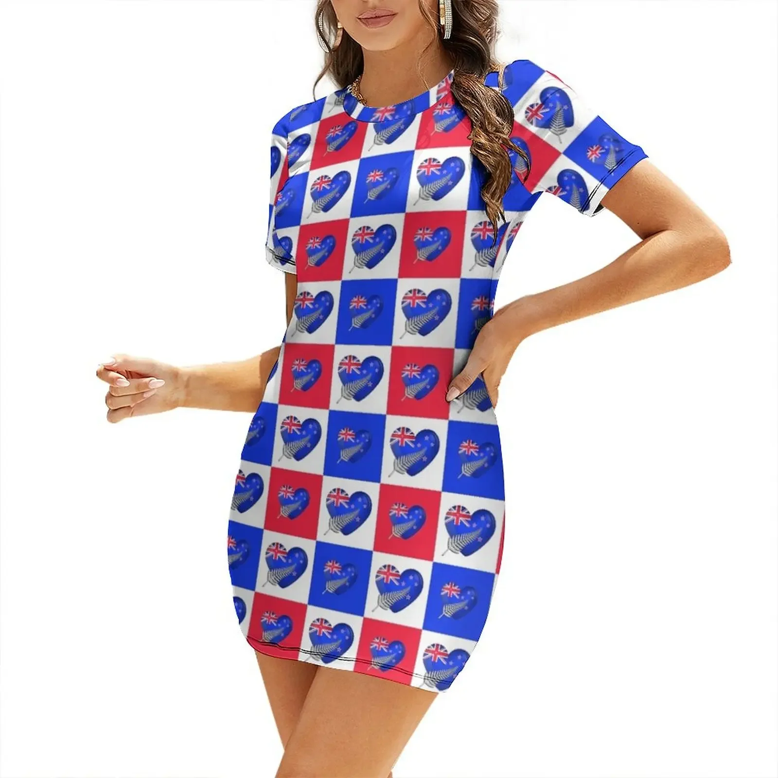 Summer Clothing Nz - Abito a maniche corte con bandiera