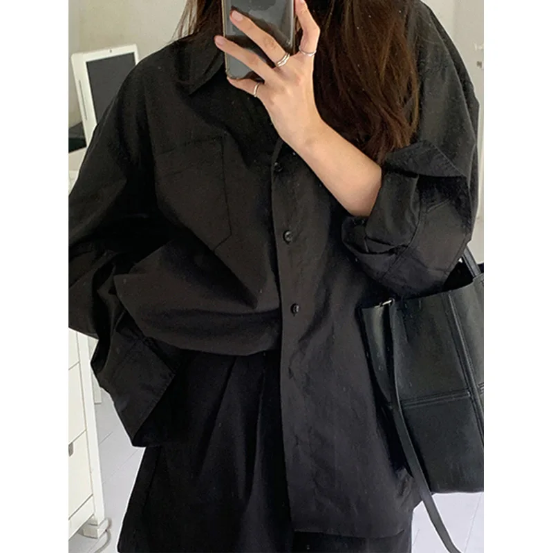 Summer Clothing Trends For Women - Primavera nero camicia allentata top Polo