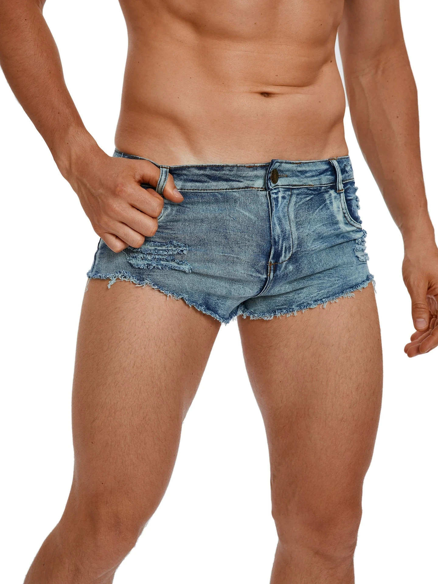 Vintage Summer Clothing Men - Pantaloncini Jeans da Uomo a Vita
