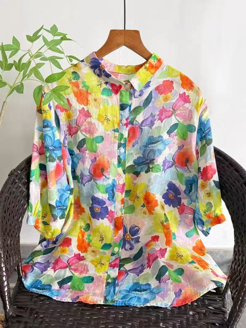Summer Clothing In Japan - Camicia in Pura Rami da Donna