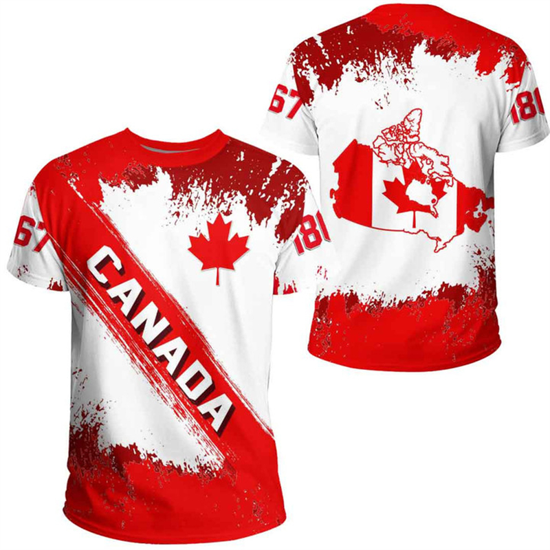 Summer Clothing Women Canada - Canada Day T-shirt bandiera canadese emblema