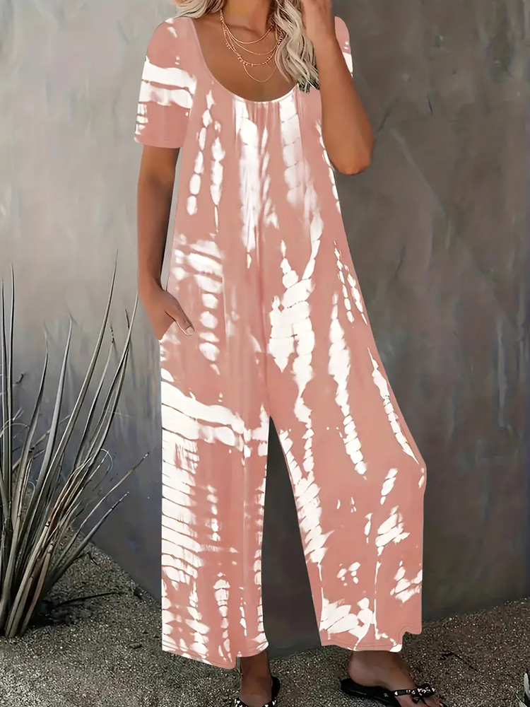 Tuta girocollo stampata a righ - Summer Clothing Plus Size Women recensione e prezzo