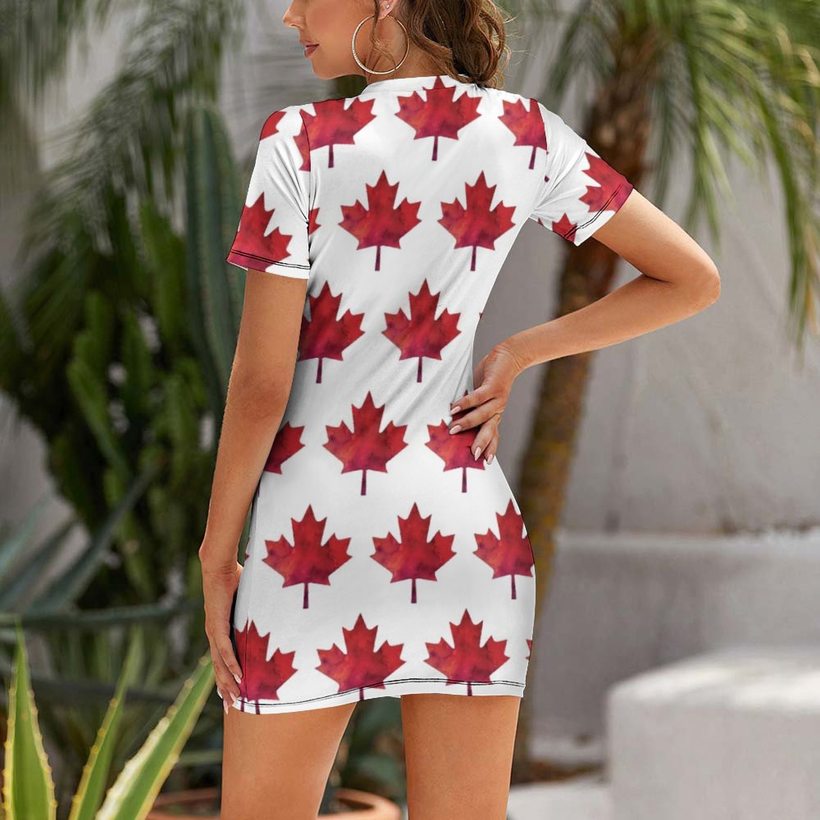 Abito a maniche corte con moti - Summer Clothing Women Canada recensione e prezzo