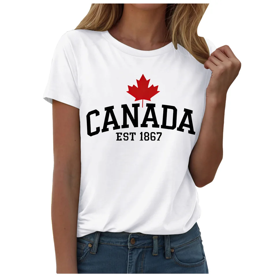 T-shirt con bandiera a forma d - Summer Clothing Women Canada recensione e prezzo